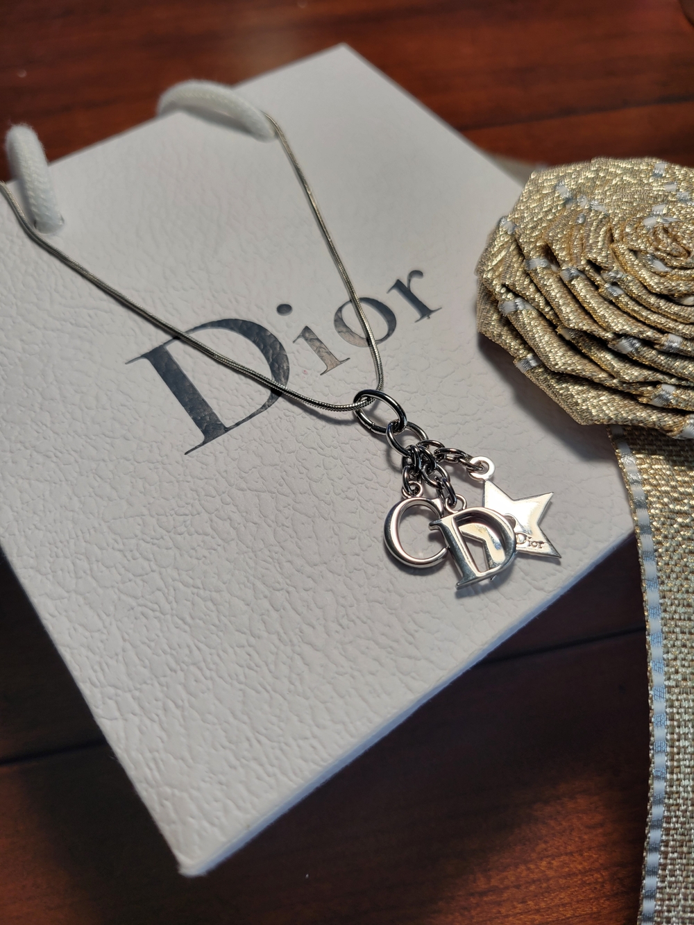 Necklace with Dior charms + Ribbon + Gift Bag